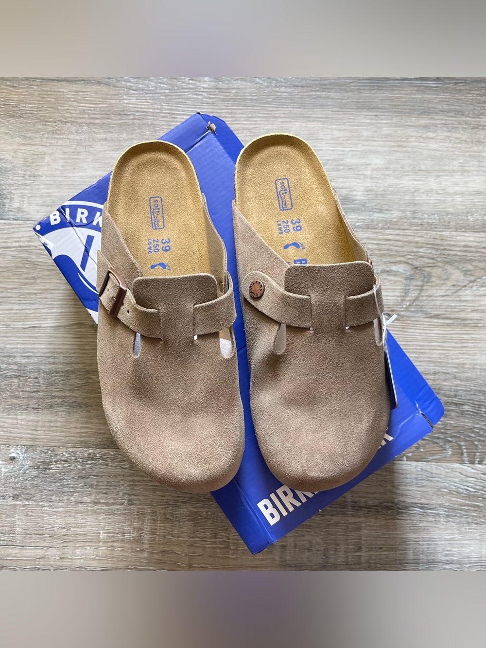 Birkenstock Boston Suede Slip-On Clog in Taupe